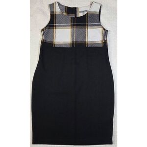 Danny and Nicole Black Plaid Sleeveless Dress